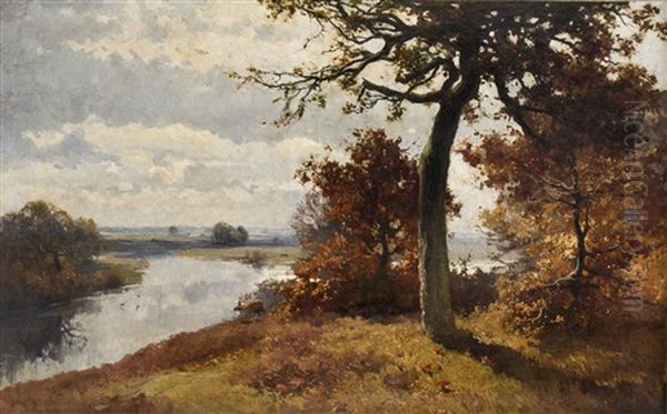 Herbstlandschaft Oil Painting by Georg Bernhard Mueller vom Siel