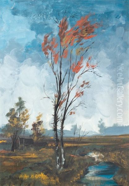 Ahlhorner Heide (study) Oil Painting by Georg Bernhard Mueller vom Siel