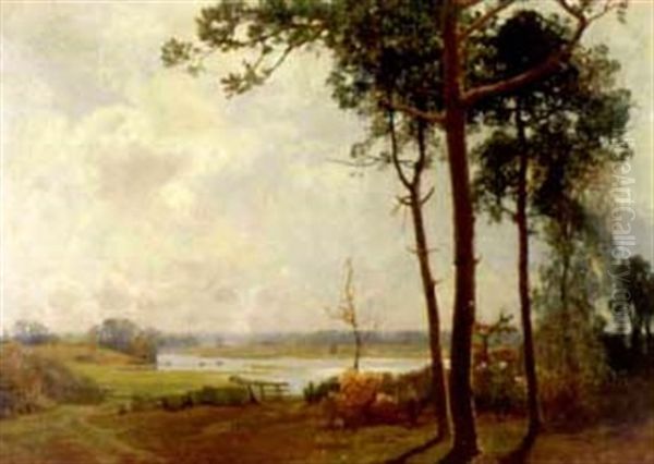 Oldenburger Landschaft Oil Painting by Georg Bernhard Mueller vom Siel