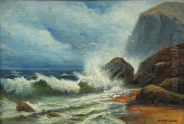 Crashing Waves Oil Painting by Alexander Mueller