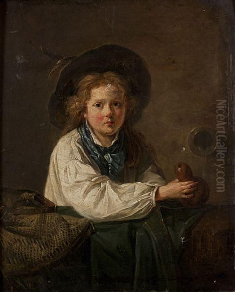 Jeune Pelerin Remplissant Sa Gourde Oil Painting by Marc-Antoine Bilcoq