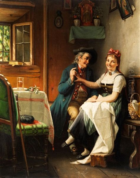 Das Ungleiche Paar Oil Painting by August Mueller