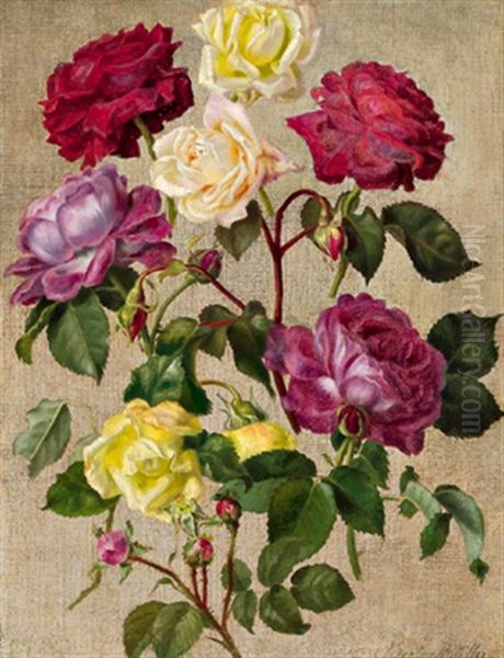 Rosen Oil Painting by Bertha Mueller