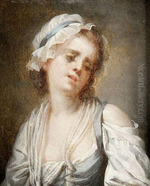 Jeune Fille Au Bonnet Oil Painting by Marc-Antoine Bilcoq