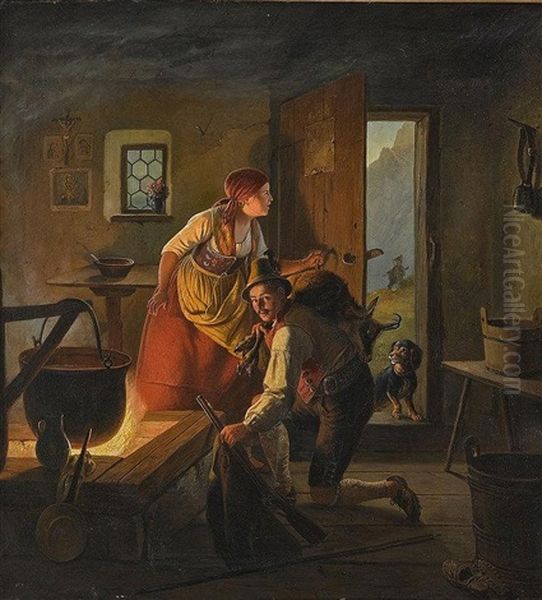 Verfolgt Oil Painting by Carl Friedrich Moritz Mueller