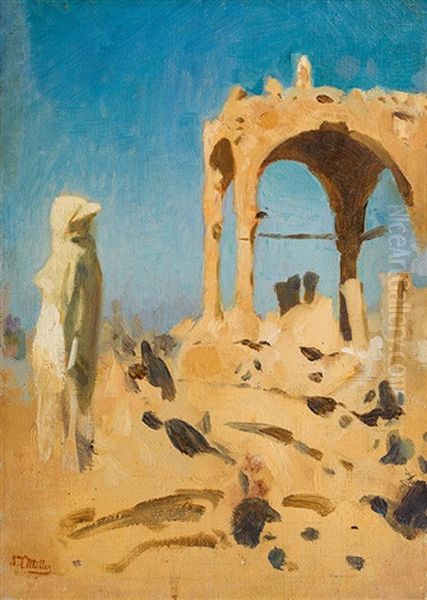 At The Tombs Of The Caliphs (nature Study) Oil Painting by Carl Leopold Mueller