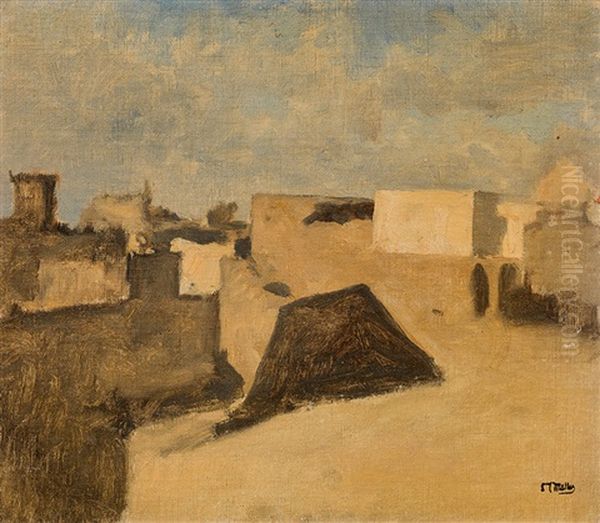 Egyptian Town (nature Study) Oil Painting by Carl Leopold Mueller