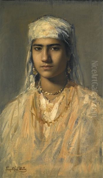 An Egyptian Girl Oil Painting by Carl Leopold Mueller