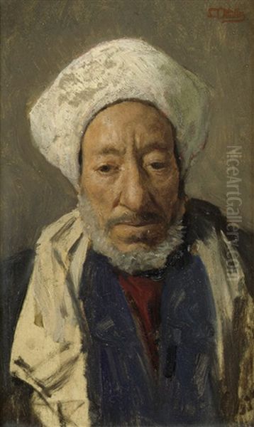 Orientalischer Kaufmann Von Kairo Oil Painting by Carl Leopold Mueller