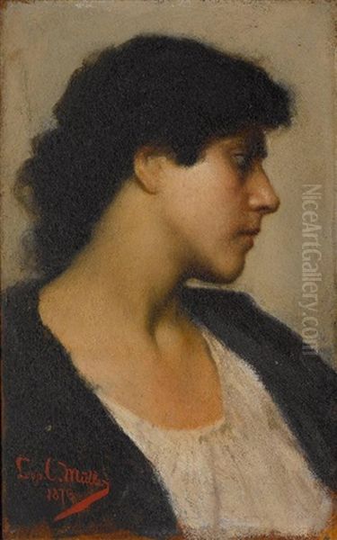 Bildnis Einer Jungen Frau Oil Painting by Carl Leopold Mueller