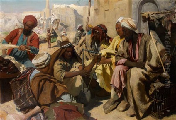 Marche Au Caire Oil Painting by Carl Leopold Mueller