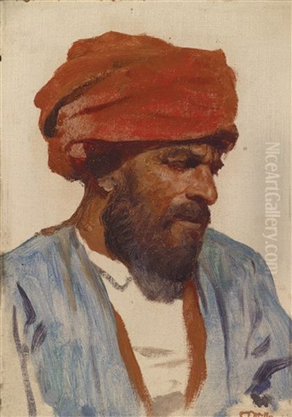 Portrait Eines Orientalen Oil Painting by Carl Leopold Mueller