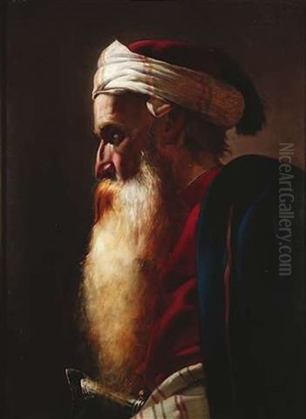 Bildnis Eines Bartigen Orientalen Oil Painting by Carl Leopold Mueller