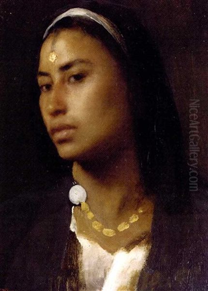 An Exotic Beauty Oil Painting by Carl Leopold Mueller