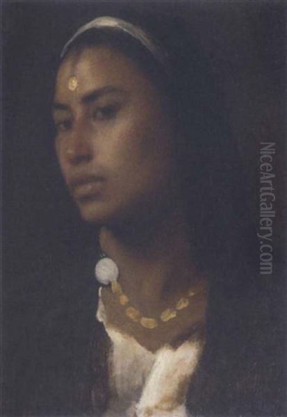 An Exotic Beauty Oil Painting by Carl Leopold Mueller