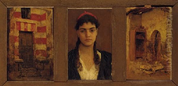 An Egyptian Girl Oil Painting by Carl Leopold Mueller