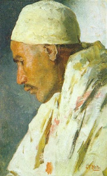 Portrait Eines Arabers Oil Painting by Carl Leopold Mueller