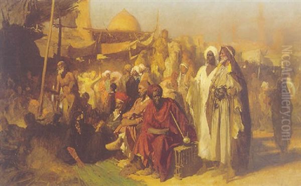 The Arab Souk Oil Painting by Carl Leopold Mueller