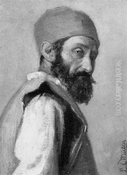 Portrait Eines Arabers Oil Painting by Carl Leopold Mueller