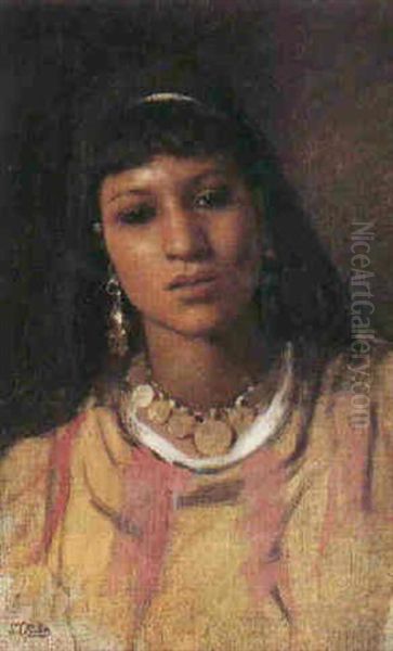 Portrait D'egyptienne Oil Painting by Carl Leopold Mueller