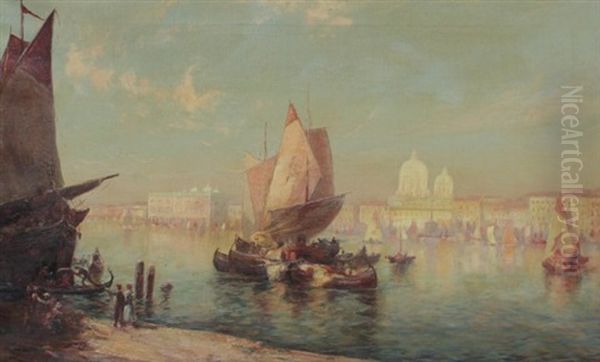 Grand Canal, Venice Oil Painting by Carl Wilhelm Mueller