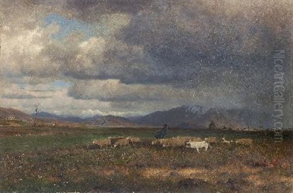 Marzwetter Bei Rom Oil Painting by Carl Wilhelm Mueller