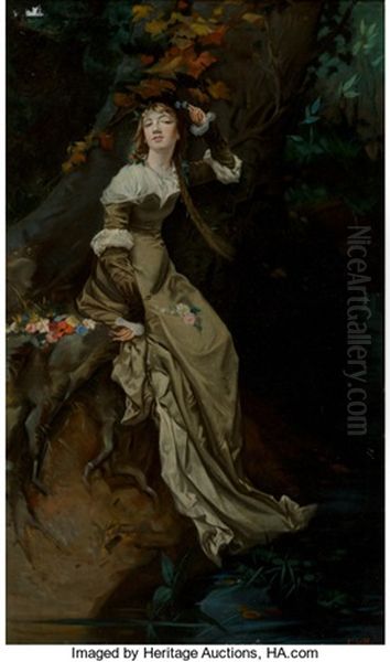 Ophelia Oil Painting by Charles Louis Lucien Mueller