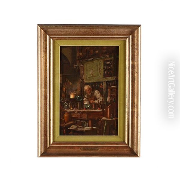 The Chemist Oil Painting by Charles Louis Lucien Mueller