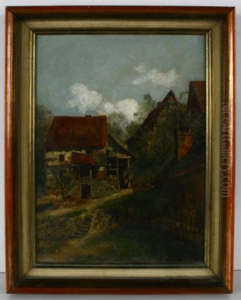 Bauerliches Gehoft In Nachmittagssonne Oil Painting by Eduard Josef Mueller