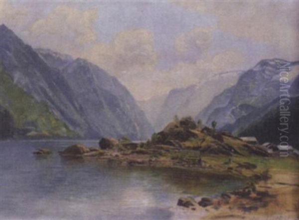 Maage-fjord Oil Painting by Eduard Josef Mueller