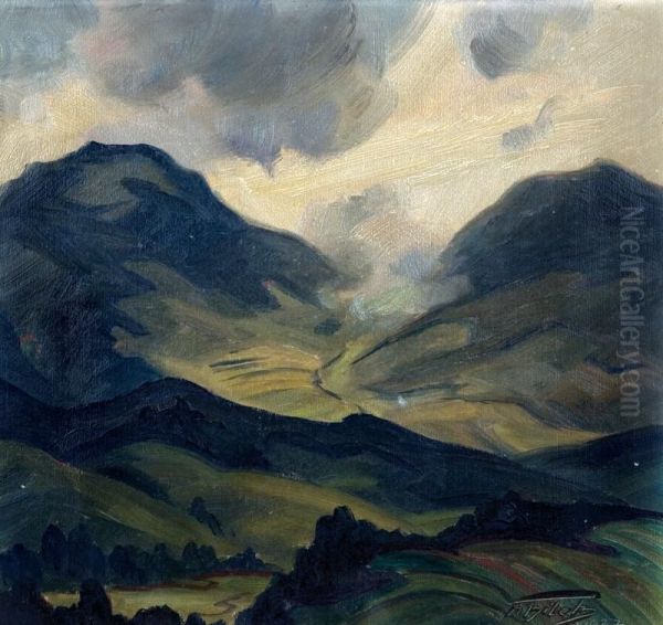 Horska Krajina Oil Painting by Frantisek Bilek