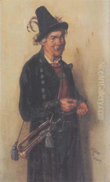 Bayerische Trompeter Oil Painting by Emma (Edle von Seehof) Mueller