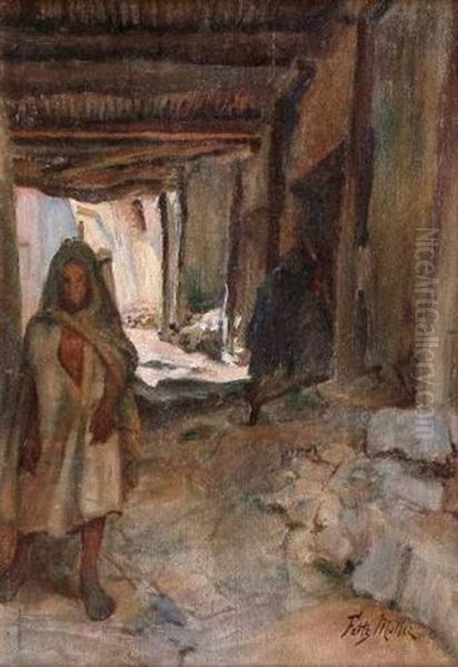 Ruelle Au Maghreb Oil Painting by Fritz Muller