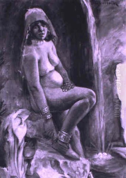 Femme Assise Nue Oil Painting by Fritz Muller