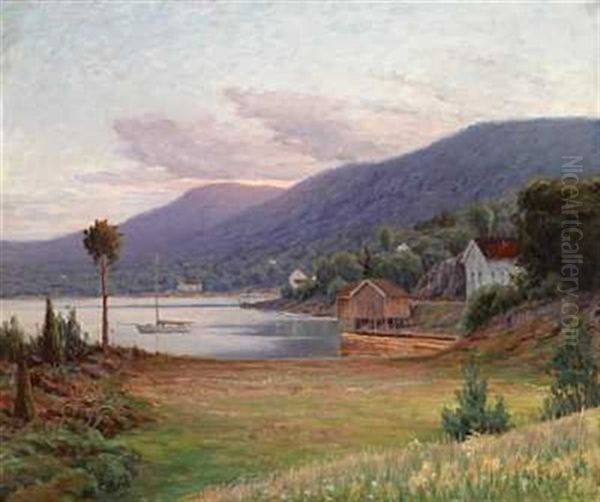 Fra Holefjaer Ved Christiansund Oil Painting by Johannes M. Mueller