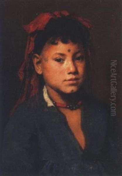 Portrait Of A Tattooed Lady Oil Painting by Marie Mueller