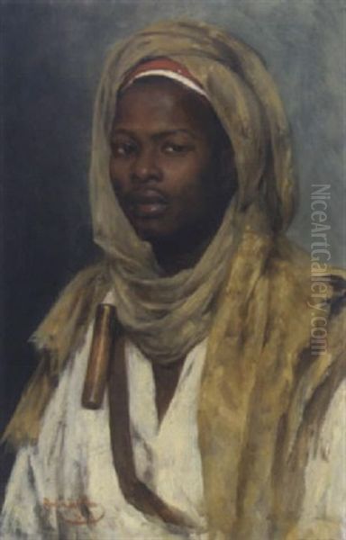 Portrait Eines Afrikaners Oil Painting by Marie Mueller