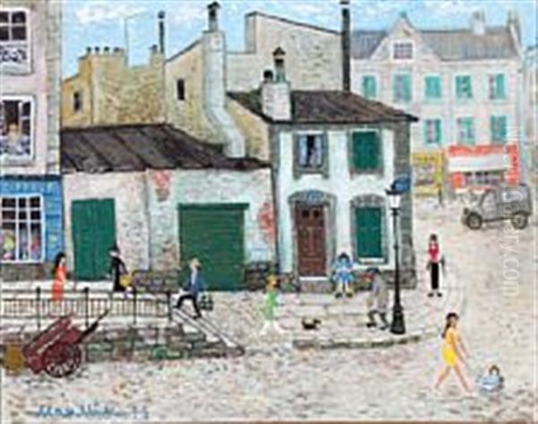 Street View From Paris Oil Painting by Max Mueller