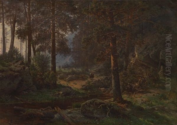 Lysning I Skogen Oil Painting by Morten Mueller