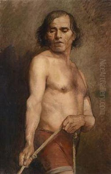 Male Nude Standing Oil Painting by Anna Bilinska-Bohdanowicz