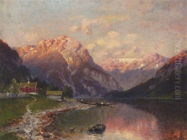 Gebirgssee Oil Painting by Morten Mueller