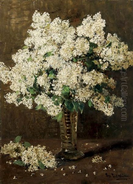 Still Life With Lilacs Oil Painting by Peter Paul Mueller