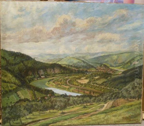 River Valley Oil Painting by Rudolph Mueller