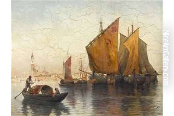 In Der Lagune Von Venedig Oil Painting by Rudolph Gustav Mueller