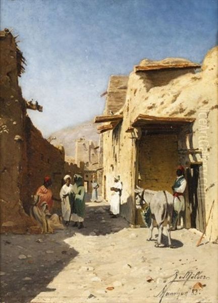 Rue Animee Oil Painting by Rudolph Gustav Mueller