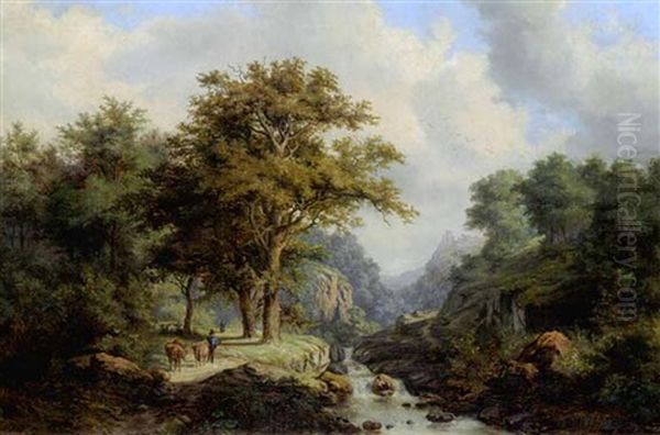 Landschaft Mit Fluss Oil Painting by Rudolph Gustav Mueller