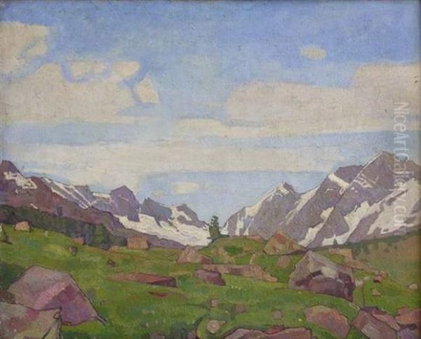 Paysage Montagneux Oil Painting by Wilhelm (William) Mueller