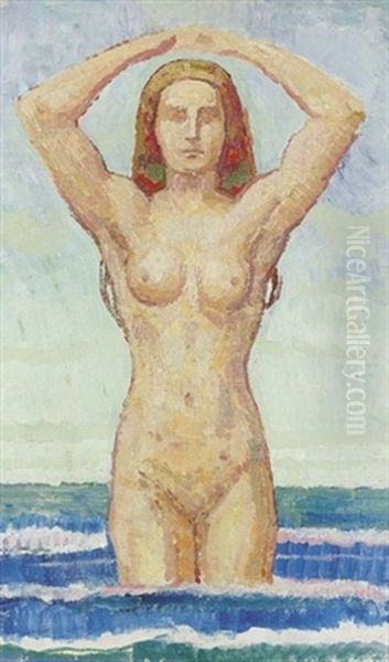 La Baigneuse Oil Painting by Wilhelm (William) Mueller