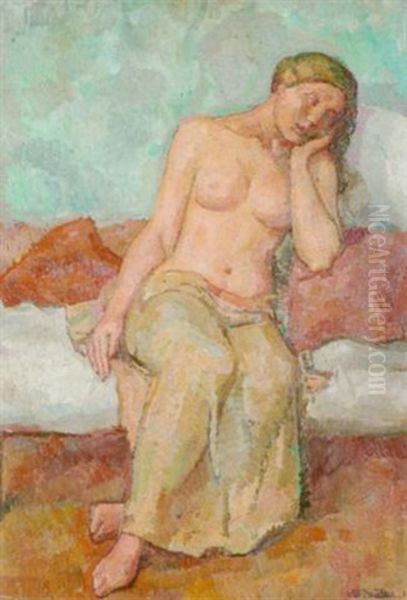 Femme Sur Un Lit Oil Painting by Wilhelm (William) Mueller