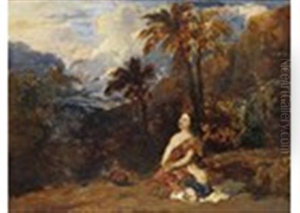 Hagar And Ishmael In The Wilderness Oil Painting by William James Mueller